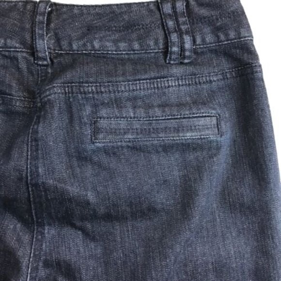 Ann Taylor LOFT Dark Wash Denim 70s Inspired Front Pocket Wide Leg Jeans Size 10 - Picture 5 of 7